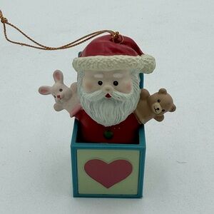 Christmas Traditions Luster Fame Collectible Ornament Santa Jack In The Box